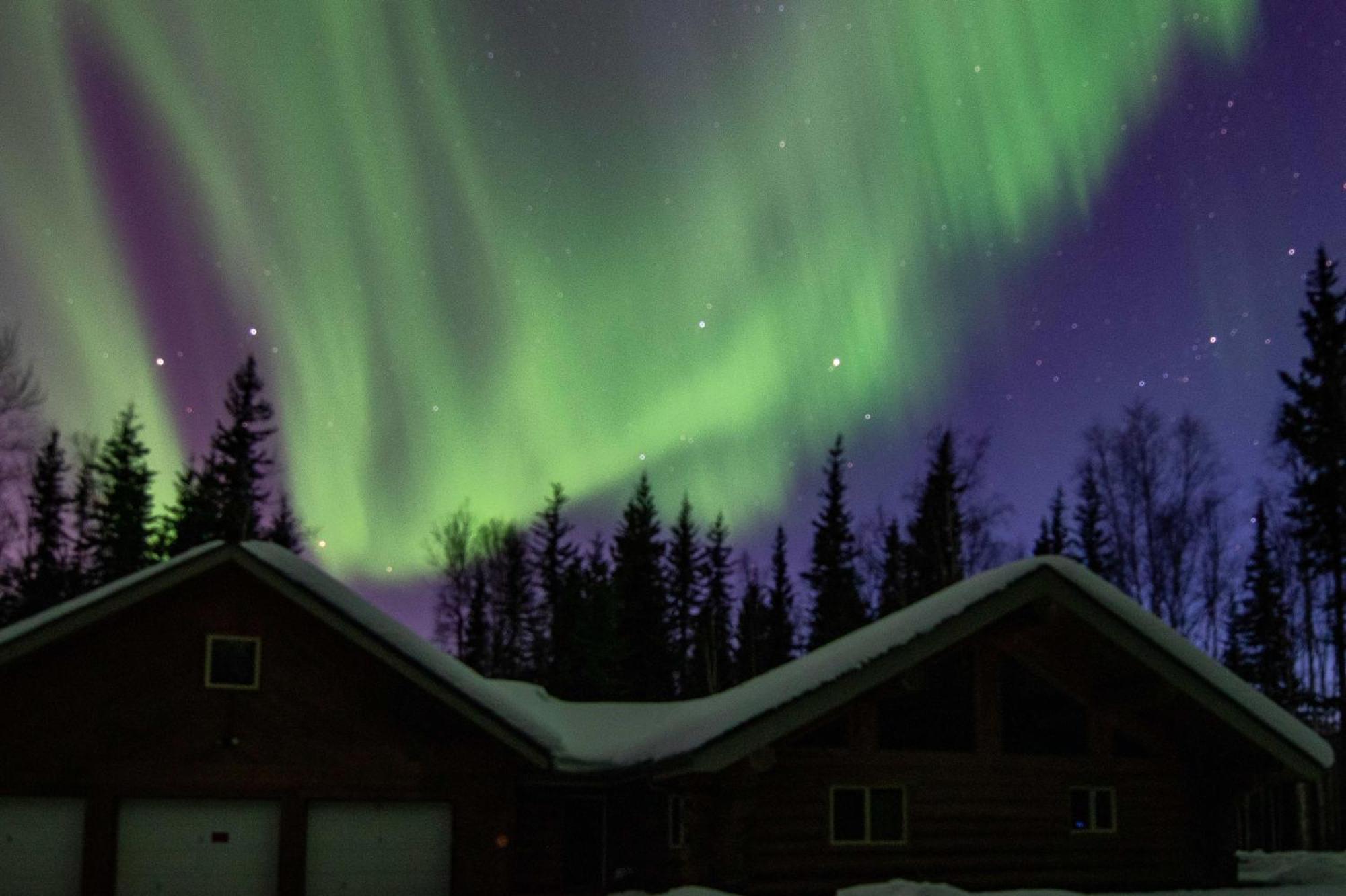 Riverside Log Cabin On-Site Aurora Viewing! North Pole Exteriér fotografie
